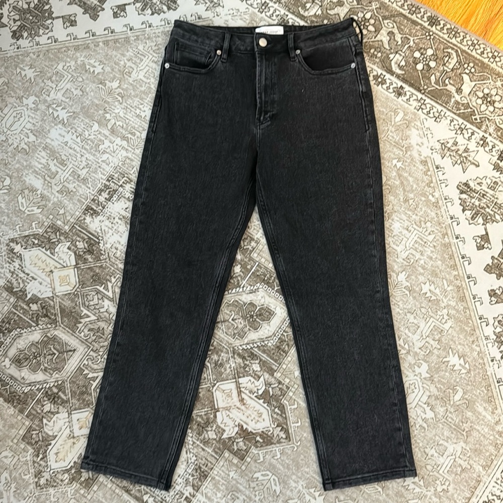 Dear John Jodi super high rise cropped straight Jean washed down black size 28